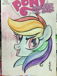 Size: 1280x1707 | Tagged: safe, artist:sararichard, derpibooru import, rainbow dash, pegasus, pony, solo, traditional art