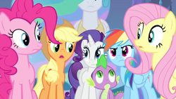 Size: 1280x720 | Tagged: safe, derpibooru import, screencap, applejack, fluttershy, pinkie pie, princess celestia, rainbow dash, rarity, spike, equestria girls, equestria girls (movie)