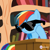 Size: 551x550 | Tagged: safe, screencap, rainbow dash, pegasus, pony, testing testing 1-2-3, hub logo, solo, sunglasses