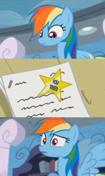 Size: 902x1515 | Tagged: safe, edit, screencap, rainbow dash, pegasus, pony, testing testing 1-2-3, you tried