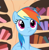 Size: 790x810 | Tagged: safe, screencap, rainbow dash, pegasus, pony, testing testing 1-2-3, cute, solo