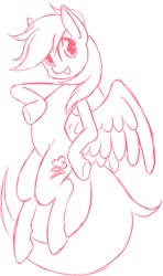 Size: 607x1024 | Tagged: safe, artist:kiriya, rainbow dash, pegasus, pony, monochrome, simple background, solo