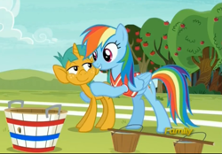 Size: 1871x1303 | Tagged: safe, derpibooru import, screencap, rainbow dash, snails, pegasus, pony, unicorn, buckball season, colt, male