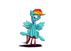 Size: 1400x1000 | Tagged: safe, artist:senx, rainbow dash, pegasus, pony, testing testing 1-2-3, solo, stool, stooldash