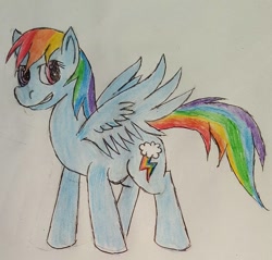 Size: 960x919 | Tagged: safe, artist:rapidsnap, derpibooru import, rainbow dash, pegasus, pony, solo, traditional art