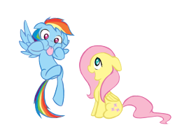 Size: 962x764 | Tagged: safe, artist:howlingwind14, derpibooru import, fluttershy, rainbow dash, pegasus, pony, cute, dashabetes, shyabetes