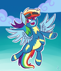 Size: 1280x1493 | Tagged: safe, artist:gintoki23, derpibooru import, rainbow dash, pegasus, pony, newbie dash, clothes, flying, solo, wonderbolts uniform