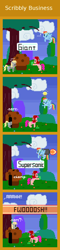 Size: 440x1820 | Tagged: safe, artist:zztfox, derpibooru import, derpy hooves, pinkie pie, rainbow dash, earth pony, pegasus, pony, comic, female, mare, muffin, pixel art, scribblenauts, scribblenauts unlimited