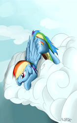 Size: 5000x8000 | Tagged: safe, artist:thelunarsea, rainbow dash, pegasus, pony, absurd resolution, cloud, cloudy, solo