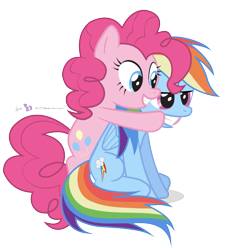 Size: 1125x1250 | Tagged: safe, artist:dm29, derpibooru import, pinkie pie, rainbow dash, earth pony, pegasus, pony, bored, duo, forced smile, grin, gritted teeth, happy, rainbow dash is not amused, simple background, smile smile smile, smiling, transparent background, unamused