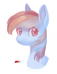 Size: 1280x1658 | Tagged: safe, artist:aphphphphp, derpibooru import, rainbow dash, pegasus, pony, bust, limited palette, portrait, solo