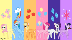 Size: 1915x1080 | Tagged: safe, artist:mynder, derpibooru import, applejack, fluttershy, pinkie pie, rainbow dash, rarity, twilight sparkle, deer, deerified, flutterdeer, mane six, my little x, species swap