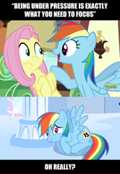 Size: 1128x1636 | Tagged: safe, derpibooru import, edit, edited screencap, screencap, fluttershy, rainbow dash, pegasus, pony, buckball season, sonic rainboom (episode), caption, comparison, discovery family logo, image macro, meme