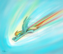 Size: 1024x870 | Tagged: safe, artist:amymethvenart, rainbow dash, pegasus, pony, flying, solo, watermark