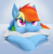 Size: 1280x1303 | Tagged: safe, artist:the1xeno1, derpibooru import, rainbow dash, pegasus, pony, cute, pillow, solo