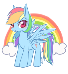 Size: 600x650 | Tagged: safe, artist:yunajee, derpibooru import, rainbow dash, pegasus, pony, cute, dashabetes, female, mare, rainbow, solo