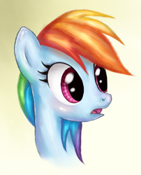 Size: 1549x1921 | Tagged: safe, artist:yukitayako, rainbow dash, pegasus, pony, bust, portrait, solo