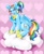 Size: 795x960 | Tagged: safe, artist:sk-ree, rainbow dash, pegasus, pony, alternate hairstyle, cloud, element of loyalty, rainbow dash always dresses in style, solo