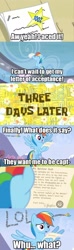 Size: 480x1620 | Tagged: safe, rainbow dash, spitfire, pegasus, pony, testing testing 1-2-3, bad end, comic, exploitable meme, letter meme, meme, my pretty seahorse, spongebob time card, trolling