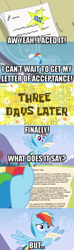 Size: 480x1620 | Tagged: safe, rainbow dash, pegasus, pony, testing testing 1-2-3, cease and desist, exploitable meme, letter meme, meme, my pretty seahorse, parody, spongebob squarepants, spongebob time card