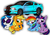 Size: 2846x2011 | Tagged: safe, artist:rray-xd, derpibooru import, applejack, dj pon-3, rainbow dash, twilight sparkle, vinyl scratch, earth pony, pegasus, pony, unicorn, car, ford, ford mustang, shelby, shelby gt500 mustang