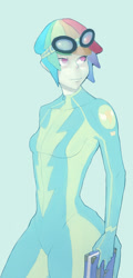 Size: 701x1456 | Tagged: safe, artist:yunni-yunni, rainbow dash, human, humanized, solo, wonderbolts uniform