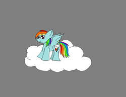 Size: 1024x791 | Tagged: safe, artist:huffy26, derpibooru import, rainbow dash, pegasus, pony, cloud, newbie artist training grounds, solo