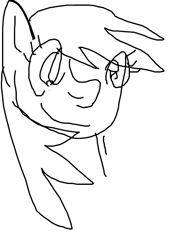 Size: 422x610 | Tagged: artist needed, safe, rainbow dash, pegasus, pony, 1000 hours in ms paint, monochrome, ms paint, solo