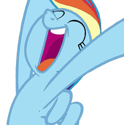 Size: 4161x4189 | Tagged: safe, artist:rdibp, derpibooru import, rainbow dash, pegasus, pony, buckball season, absurd resolution, bust, excited, eyes closed, female, happy, mare, open mouth, simple background, solo, trace, white background
