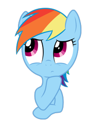 Size: 1280x1600 | Tagged: safe, artist:icythewhite, rainbow dash, pegasus, pony, simple background, solo, thinking, transparent background, vector