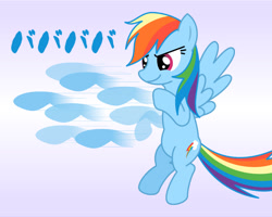 Size: 1000x800 | Tagged: safe, artist:dozeu, rainbow dash, pegasus, pony, pixiv, punch, solo, speed lines