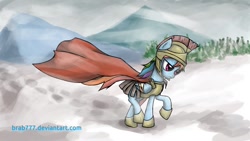 Size: 1191x670 | Tagged: safe, artist:brab777, commander hurricane, rainbow dash, pegasus, pony, roman, solo, winter