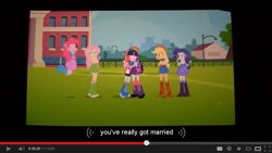 Size: 852x482 | Tagged: safe, derpibooru import, screencap, applejack, fluttershy, pinkie pie, rainbow dash, rarity, twilight sparkle, equestria girls, equestria girls (movie), female, lesbian, shipping, twidash, youtube caption