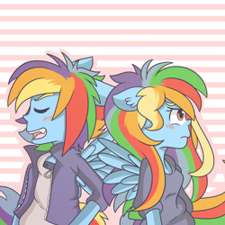 Size: 4961x4961 | Tagged: safe, artist:geckogeek, rainbow blitz, rainbow dash, human, absurd resolution, eared humanization, humanized, pony coloring, rule 63, self ponidox, winged humanization