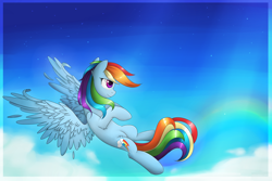 Size: 3000x2000 | Tagged: safe, artist:snowsky-s, rainbow dash, pegasus, pony, detailed background, female, mare, solo