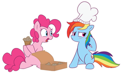 Size: 803x480 | Tagged: safe, artist:lance, derpibooru import, pinkie pie, rainbow dash, earth pony, pegasus, pony, baked bads, box, female, lesbian, pinkiedash, shipping, tsundere, tumblr