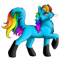 Size: 200x200 | Tagged: safe, derpibooru import, rainbow dash, cat pony, hybrid, original species, clothes, socks, species swap