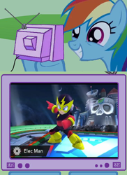 Size: 562x771 | Tagged: safe, rainbow dash, pegasus, pony, exploitable meme, megaman, meme, obligatory pony, super smash bros., super smash bros. 4, tv meme