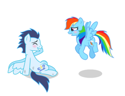 Size: 520x402 | Tagged: safe, artist:sisirr, derpibooru import, rainbow dash, soarin', pegasus, pony, male, shipping, soarindash, straight