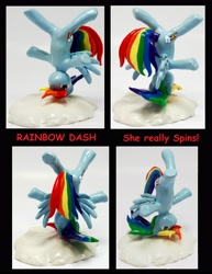 Size: 3360x4344 | Tagged: safe, artist:madponyscientist, rainbow dash, pegasus, pony, breakdancing, custom, sculpture