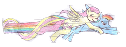 Size: 2000x756 | Tagged: safe, artist:lionsoulkopa, fluttershy, rainbow dash, pegasus, pony, female, flutterdash, lesbian, shipping