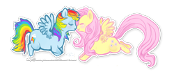 Size: 861x359 | Tagged: safe, artist:nekophoenix, fluttershy, rainbow dash, pegasus, pony, female, flutterdash, lesbian, shipping