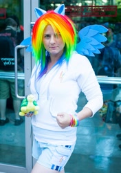 Size: 1445x2048 | Tagged: safe, rainbow dash, human, cosplay, irl, irl human, photo, solo