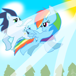 Size: 800x800 | Tagged: safe, artist:x-fizzy-x, rainbow dash, soarin', pegasus, pony, female, male, shipping, soarindash, straight