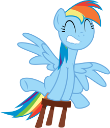 Size: 4000x4619 | Tagged: safe, artist:jeatz-axl, rainbow dash, pegasus, pony, testing testing 1-2-3, simple background, solo, stool, stooldash, transparent background, vector