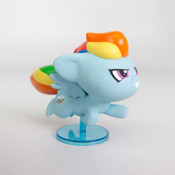 Size: 1000x1000 | Tagged: safe, derpibooru import, rainbow dash, pegasus, pony, chibi, cute, figurine, flying, smiling, solo, welovefine