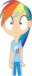 Size: 2000x4638 | Tagged: safe, artist:michaelsety, derpibooru import, rainbow dash, human, every little thing she does, fiducia compellia, humanized, hypnosis, hypnotized, looking at you, scene interpretation, simple background, solo, transparent background, wide eyes