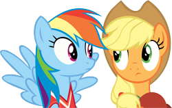 Size: 14053x8881 | Tagged: safe, artist:cyanlightning, derpibooru import, applejack, rainbow dash, earth pony, pegasus, pony, buckball season, .svg available, absurd resolution, ball, frown, looking at each other, simple background, spread wings, transparent background, vector