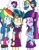 Size: 1400x1800 | Tagged: safe, artist:rainbowyoshi305, derpibooru import, indigo zap, rainbow dash, twilight sparkle, twilight sparkle (alicorn), alicorn, equestria girls, blushing, female, heart, lesbian, shipping, twidash, twizap