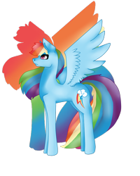 Size: 800x1000 | Tagged: safe, artist:vvalent, derpibooru import, rainbow dash, pegasus, pony, rainbow, solo